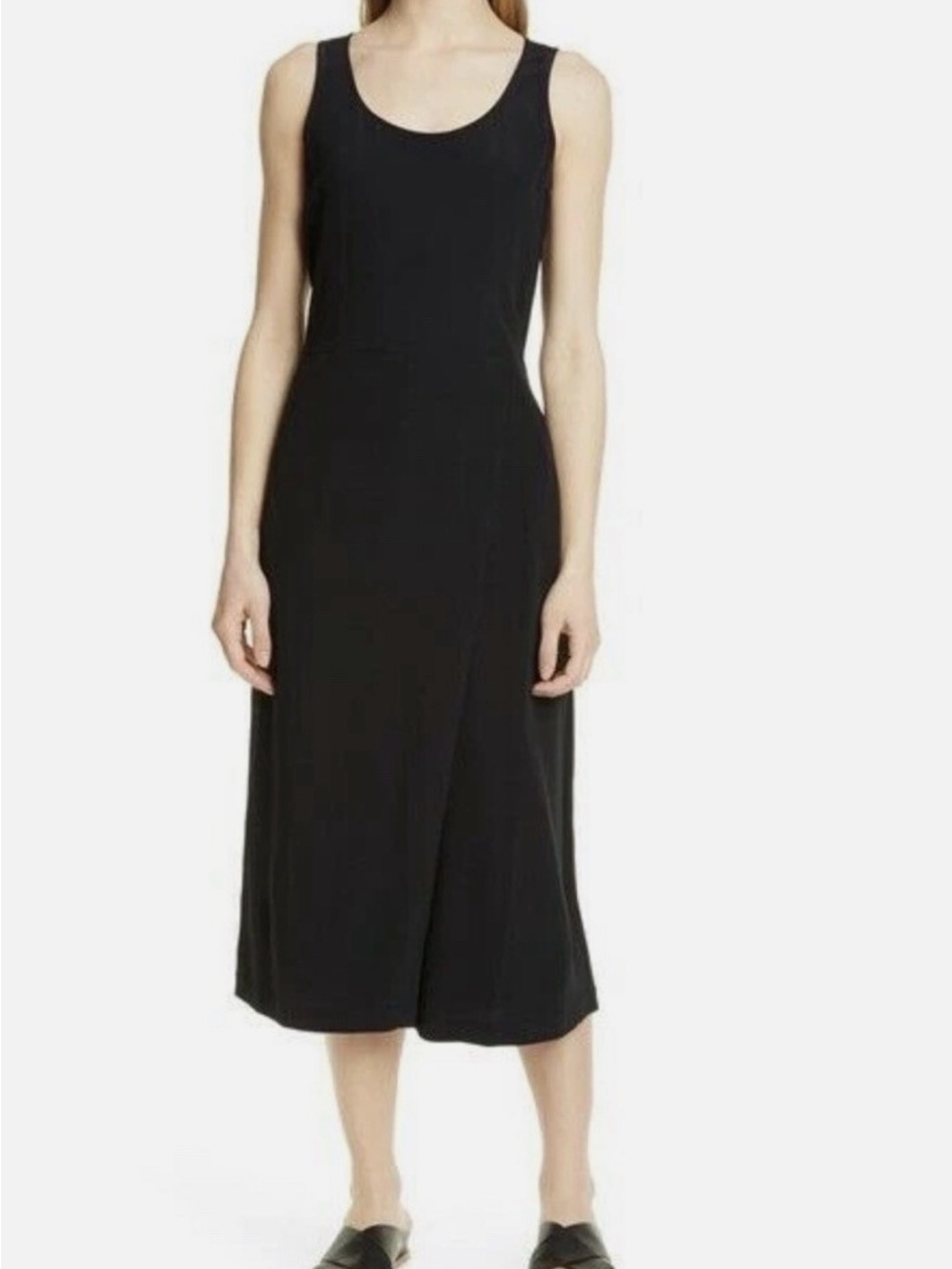 Eileen Fisher Black Tank Wrap- Leg Jumpsuit, XS/TP